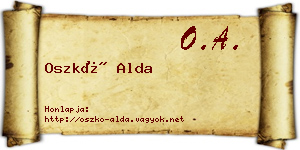Oszkó Alda névjegykártya